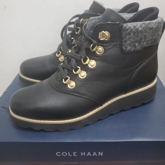 Cole Haan Womens Black 1/2 Platform Cushioned Traction Waterproof Breathable - Picture 4 of 6